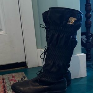 Sorel Women’s leather Black Lace-Up Tall Boots